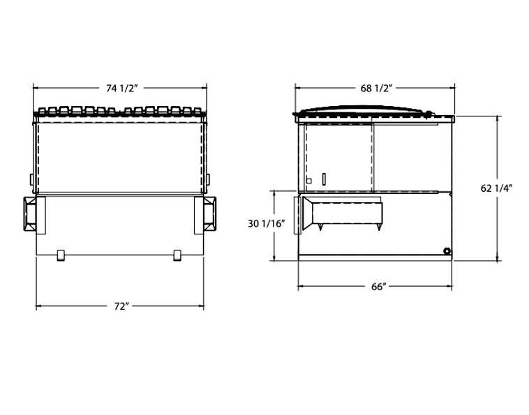 schematic drawing of a 6yd container