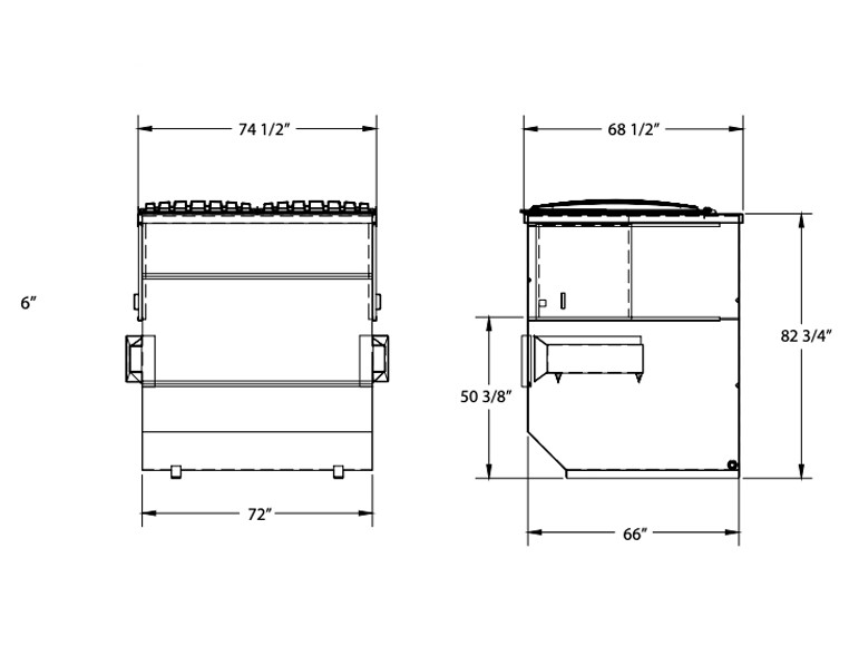 schematic drawing of a 8yd container