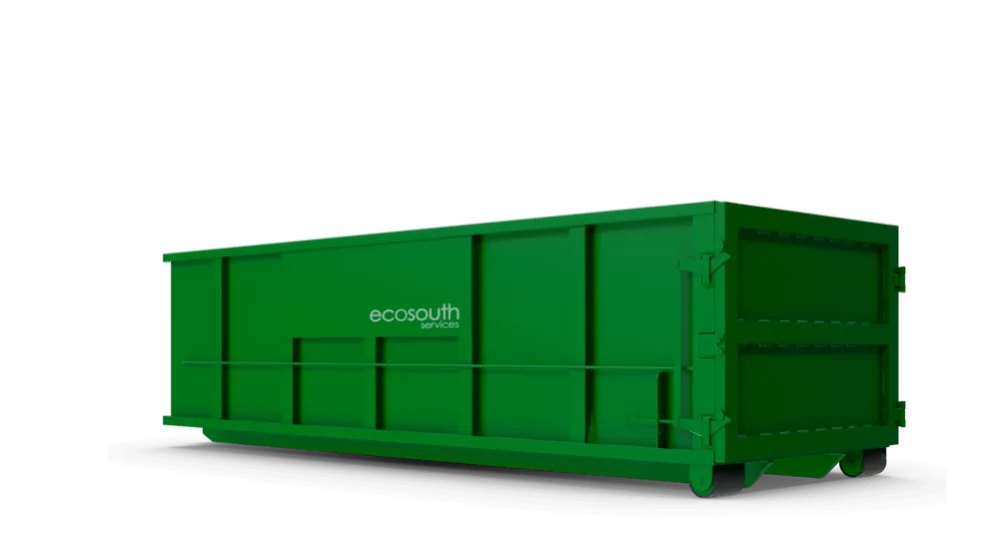 green colored industrial garbage can